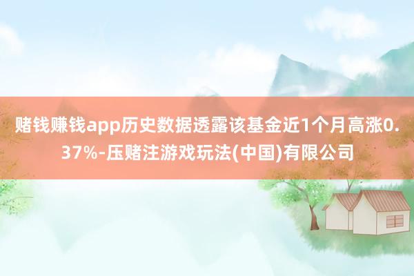 赌钱赚钱app历史数据透露该基金近1个月高涨0.37%-压赌注游戏玩法(中国)有限公司