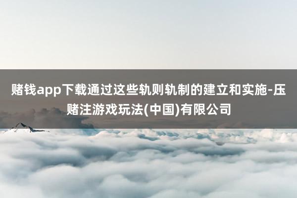 赌钱app下载通过这些轨则轨制的建立和实施-压赌注游戏玩法(中国)有限公司