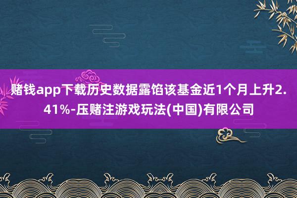 赌钱app下载历史数据露馅该基金近1个月上升2.41%-压赌注游戏玩法(中国)有限公司
