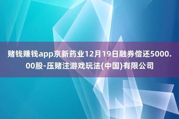 赌钱赚钱app京新药业12月19日融券偿还5000.00股-压赌注游戏玩法(中国)有限公司