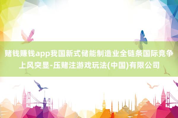 赌钱赚钱app我国新式储能制造业全链条国际竞争上风突显-压赌注游戏玩法(中国)有限公司