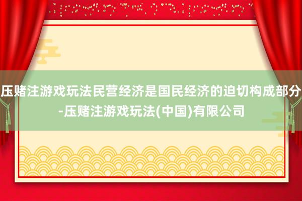 压赌注游戏玩法民营经济是国民经济的迫切构成部分-压赌注游戏玩法(中国)有限公司