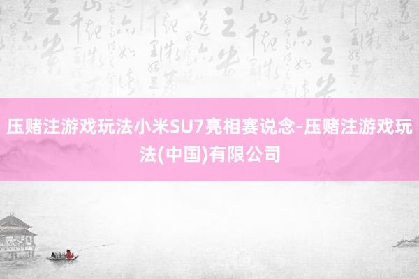 压赌注游戏玩法小米SU7亮相赛说念-压赌注游戏玩法(中国)有限公司