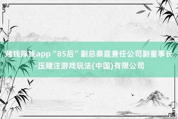 赌钱赚钱app“85后”副总蔡霆兼任公司副董事长-压赌注游戏玩法(中国)有限公司