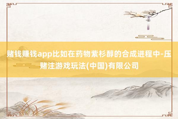 赌钱赚钱app比如在药物紫杉醇的合成进程中-压赌注游戏玩法(中国)有限公司