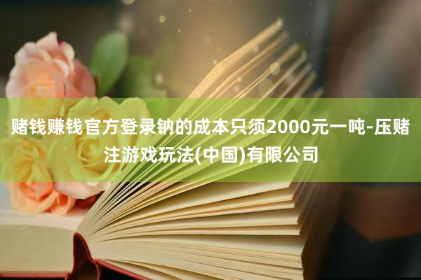 赌钱赚钱官方登录钠的成本只须2000元一吨-压赌注游戏玩法(中国)有限公司