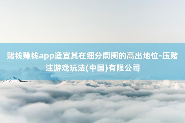 赌钱赚钱app适宜其在细分阛阓的高出地位-压赌注游戏玩法(中国)有限公司