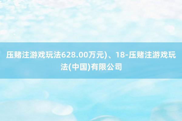 压赌注游戏玩法628.00万元)、18-压赌注游戏玩法(中国)有限公司